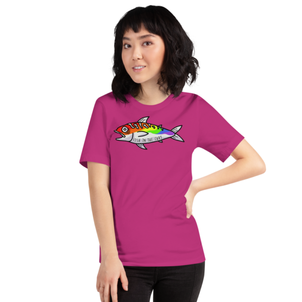Whale Sac fish in the chat berry unisex v-neck tee t-shirt tshirt apparel disc golf discgolf