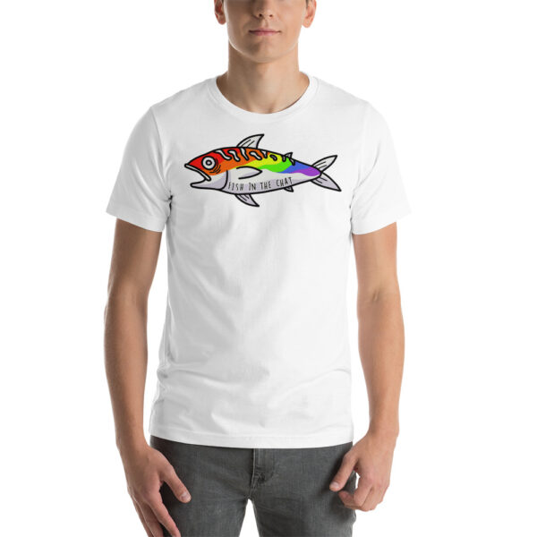 Whale Sac fish in the chat unisex v-neck tee t-shirt tshirt apparel disc golf discgolf