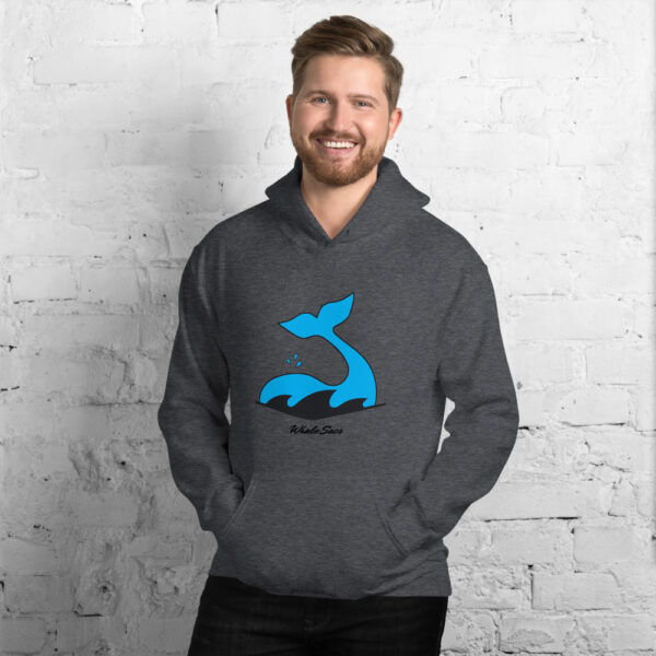 Whale Sac logo unisex hoodie dark heather apparel disc golf discgolf
