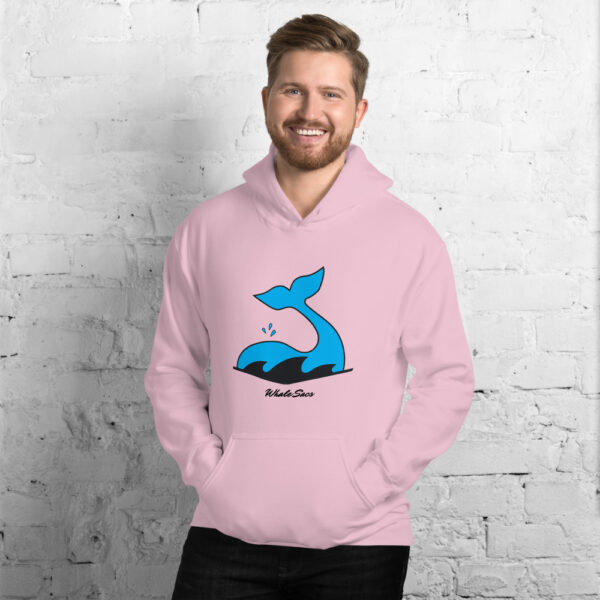 Whale Sac logo unisex hoodie light pink apparel disc golf discgolf