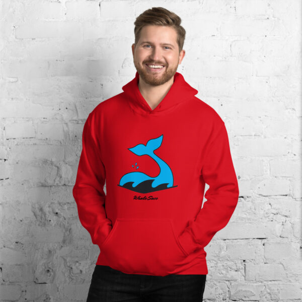 Whale Sac logo unisex hoodie red apparel disc golf discgolf