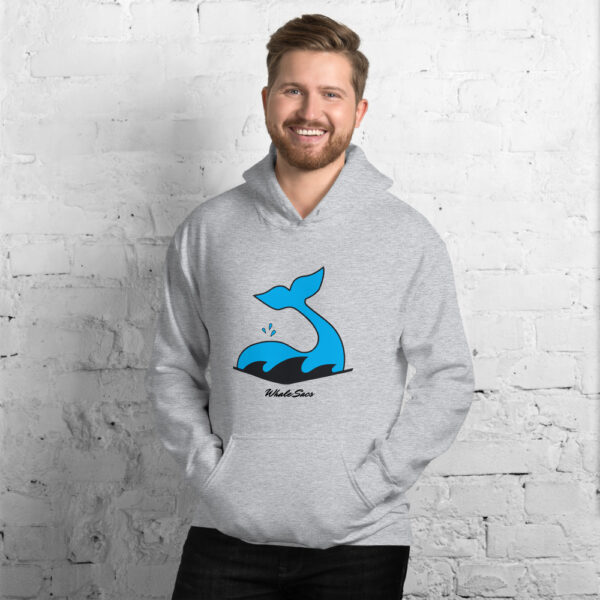 Whale Sac logo unisex hoodie grey apparel disc golf discgolf