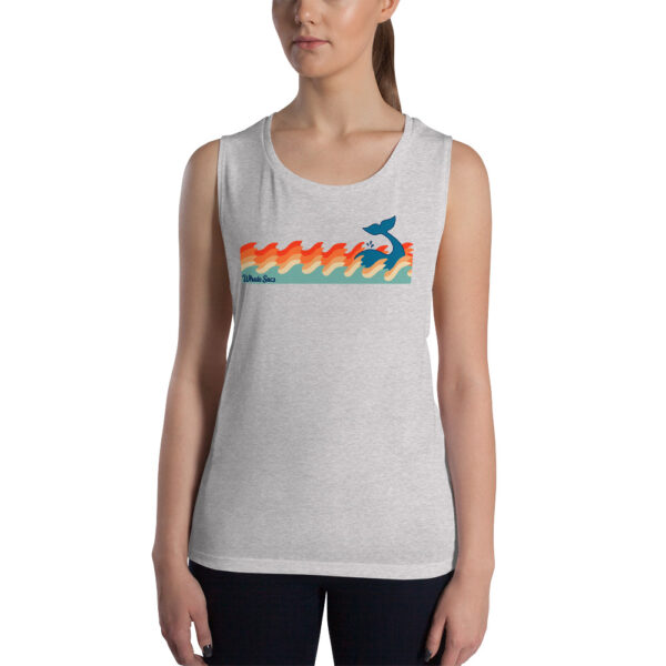 Whale Sac making waves athletic heather ladies tank apparel disc golf discgolf