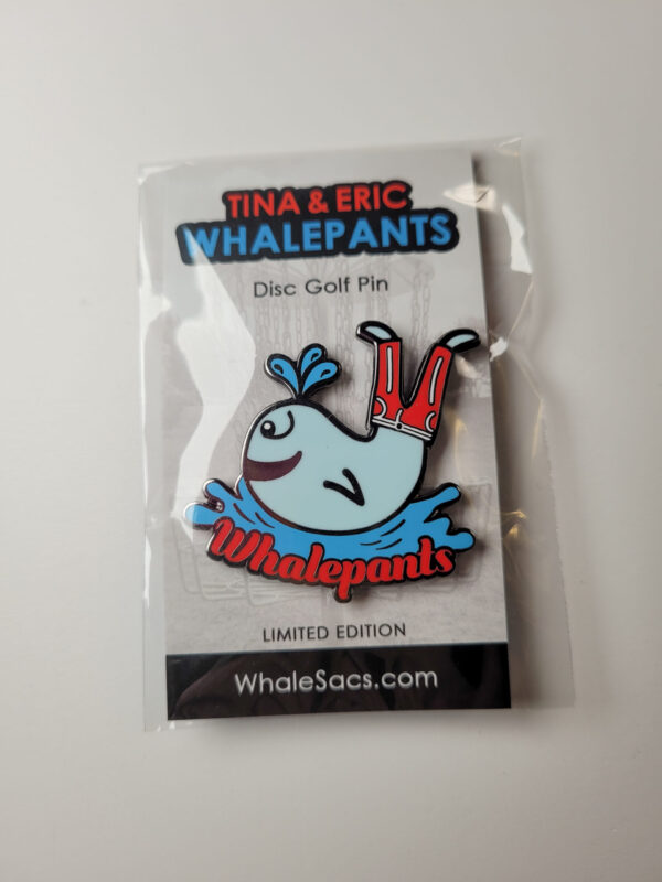 whale sacs whalepants whale pants enamel pin tina eric oakley