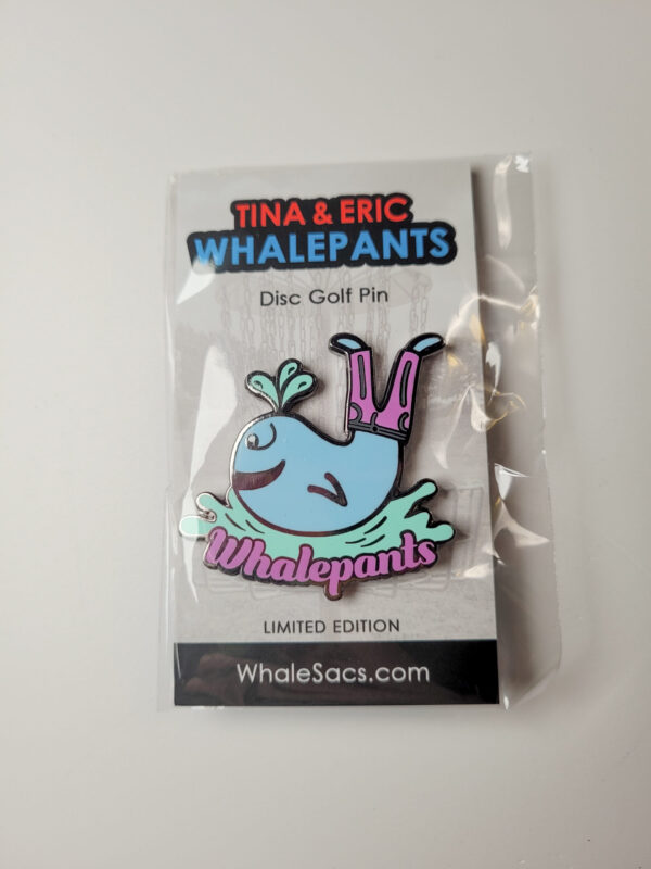 whale sacs whalepants whale pants enamel pin tina eric oakley