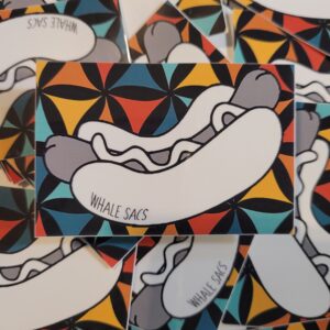 hot dog whale sacs sticker