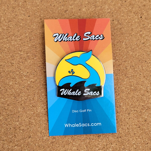 whale sacs enamel pin disc golf pins